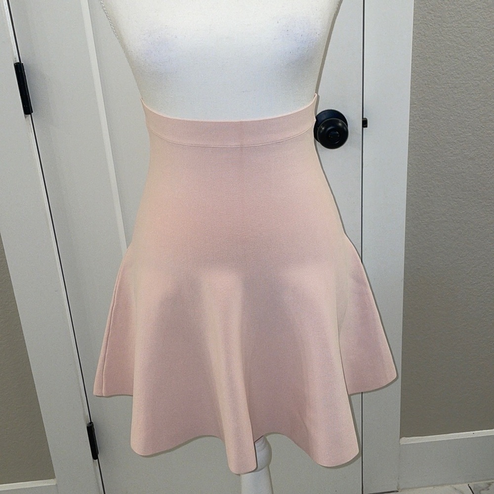 Baby Pink Stretchy Skirt High Waist